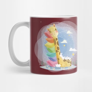 cute giraffe stacked pillows bunny Mug